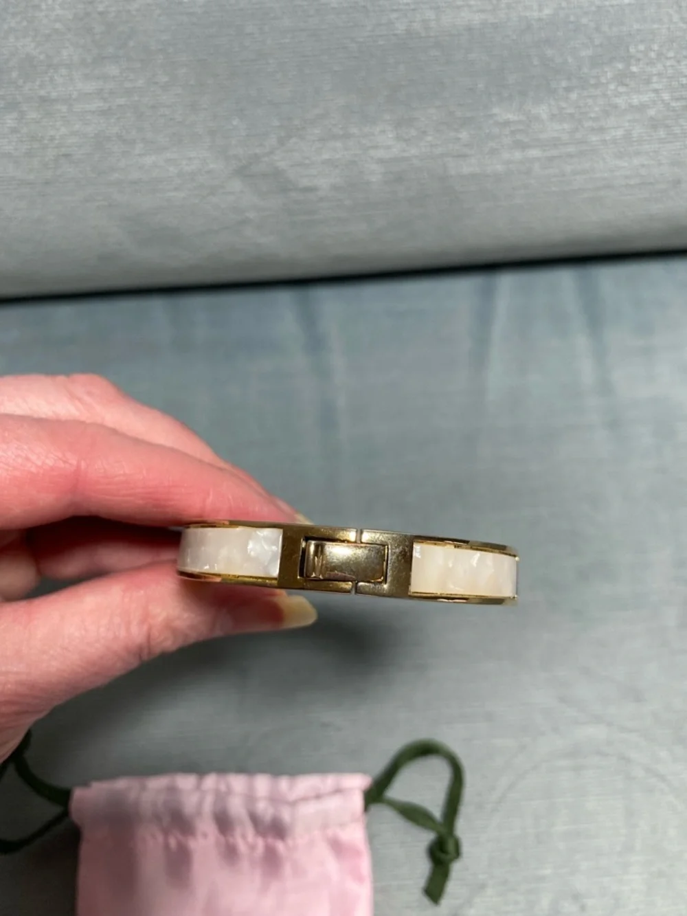 kate spade Mother of Pearl Gold-Tone Bangle Bracelet - Picture 4 of 13